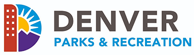 Denver Parks & Recreation logo with stylized building and sun