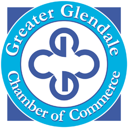 Greater Glendale Chamber of Commerce logo with blue circular design